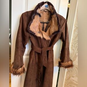 Toscana coat from Gerard Darel, a luxurious suede goatskin and fur-lined coat